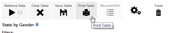 Clicking the Print Table icon